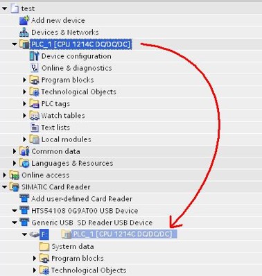 Siemens loads items into a memory card in transfer mode